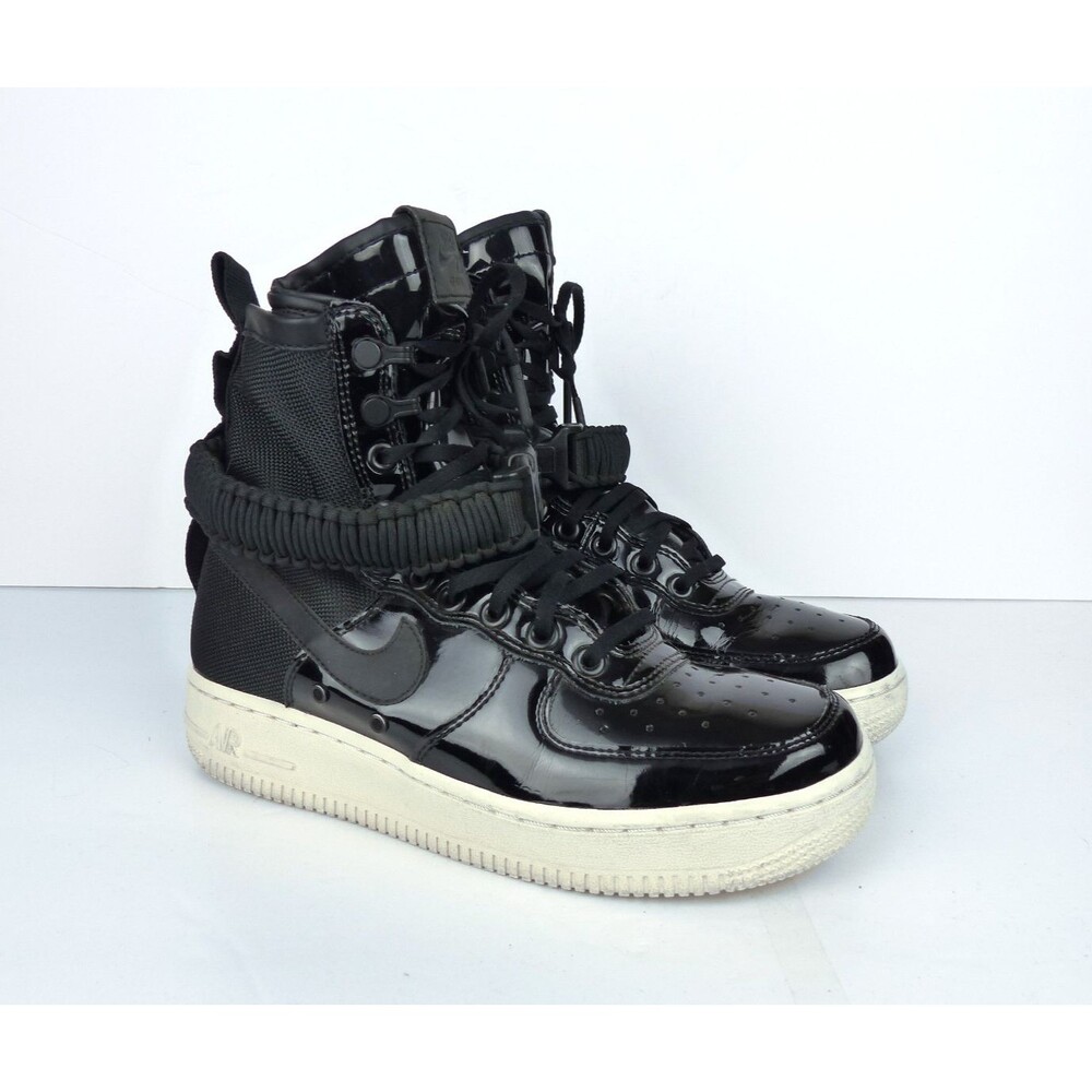 Nike SF Air Force 1 High Ruby Rose Black Patent Sneaker Women Size 7 AJ0963-001